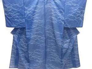 駒絽芝草模様男物着物